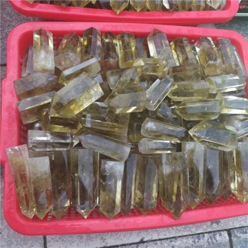 Natural smoky citrine quartz obelisk crystal wand point healing 1kg 10-12pcs