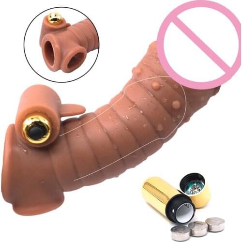 New Reusable Silicone Condom Sleeve Realistic Penis Cock Extensions Sleeve Bigger Dick Enhancer Condom Vibrator For Men Sex Toys