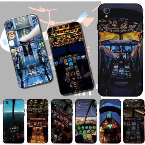 PENGHUWAN aircraft Plane cockpit Soft Silicone Black Phone Case For Vivo Y91c Y17 Y51 Y67 Y55 Y93 Y81S Y19 Y7S Case
