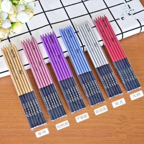 Multi-color gold-plated pencil cake dessert table scene candles happy birthday digital candle companion