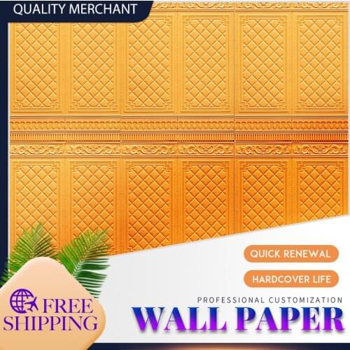 Self-adhesive wall paste 3D solid wood grain wall dress waterproof anti-collision wall panel bedroom living room wall paper