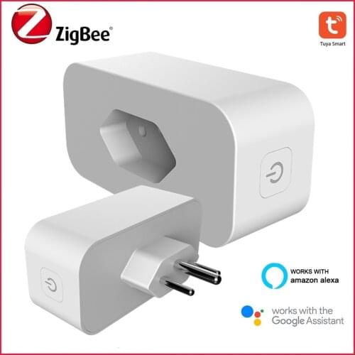 Zigbee 3.0 Brazil Smart Socket BR 16A Plug Power Monitor Timing Outlet Tuya APP Control Support Alexa Google Home SmartThings