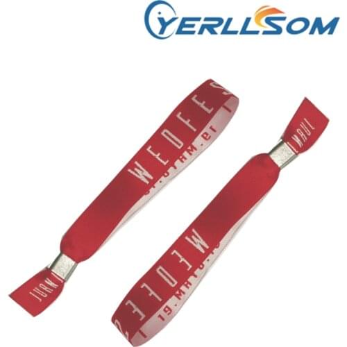 YERLLSOM 100PCS/Lot High Quality Customized Cloth Wristbands With Woven Logo For Events F050416