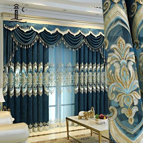 European Style Curtain Tulle Curtains for Luxury Bedroom Living Room High-end Hollow Design