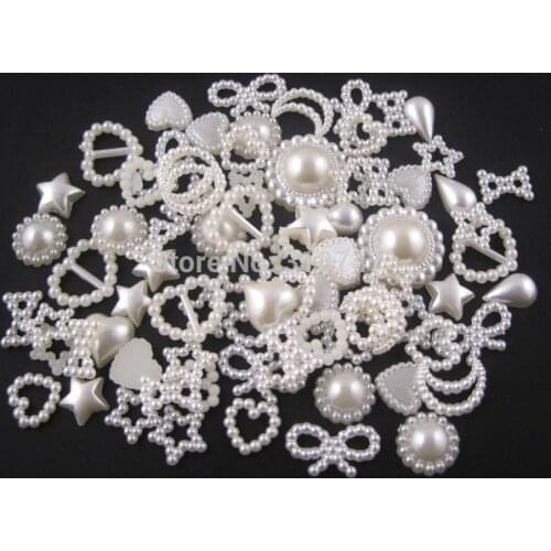 Sales!Irregular Flatback Pearl Cabochon Assorted Styles DIY Jewelry Decoration Accessory 20G (About 100pcs)