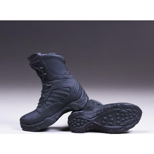 1/6 Scale Womens Police Boots Combat Boots Female Military Solid Shoes for 12 inch Action Figure Removable-Foot Body Model
