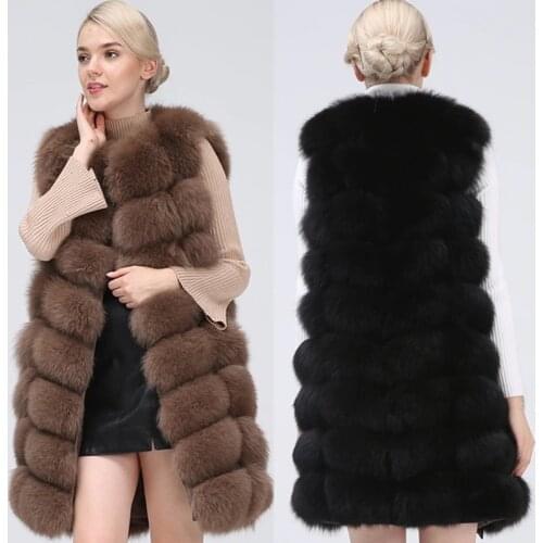 Natural Real Fox Fur Vest Natural Fur Coat For Jacket Female Coats Vest Waistcoat Long Fur Coats Real Fur Coat Fox Vest Jacket