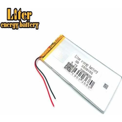1pcs3.7V,2000mAH,3339105 3540105 PLIB polymer lithium ion / Li-ion battery for tablet pc,POWER BANK;GPS,e-book,speaker