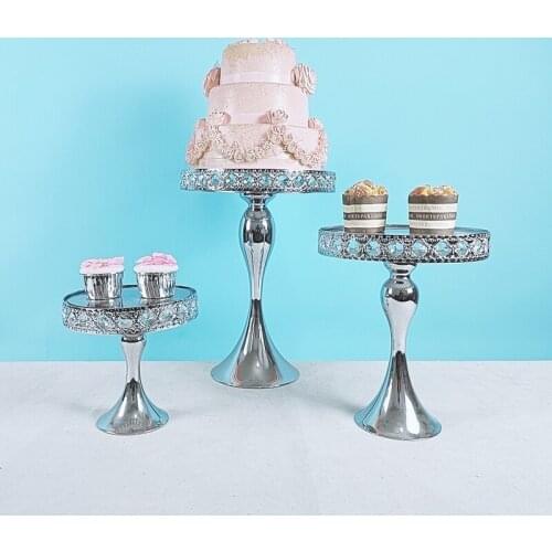 1pcs -5pcs silver crystal dish dinner plates cake stand tableware porcelain tray decorative cake plate