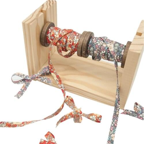 2pcs Wooden Bobbins Thread Spools Reels with Sewing Trims Embroidery Floss Organizer Crafts