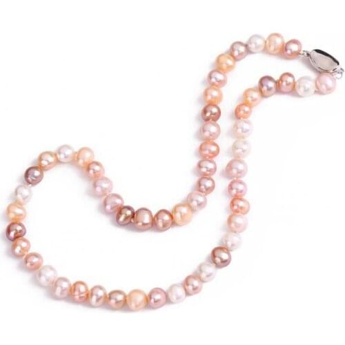 7-8mm Natural Pearl Necklace Hot Promotion Excellent Gift Nice Present for Lady Female Girls Christmas Jewelry Necklace Women