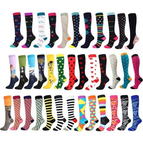 24 Styles Compression Stockings Men Women 30 Mmhg Knee High Medical Edema Diabetes Varicose Veins Running Marathon Sports Socks