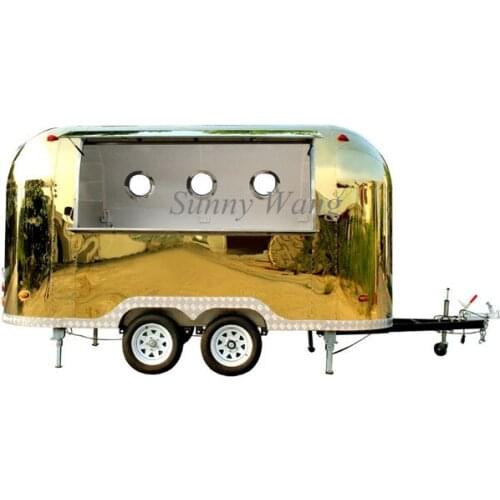 4m long airstream stainless steel food truck mobile vending cart ice cream food van
