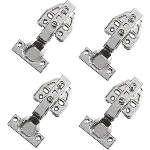 4 Pcs Hinge Stainless Steel Hydraulic Cabinet Door Hinges Damper Buffer Soft Close Kitchen Cupboard Furniture Full/Embed