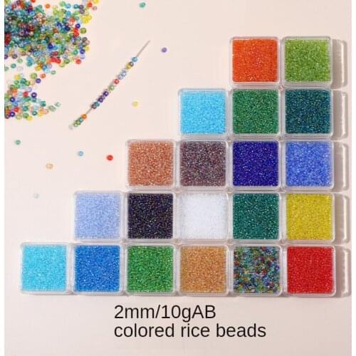 40grams of domestic 2mm illusion stained glass milley beads beaded DIY handmade jewelry necklace accessories materials