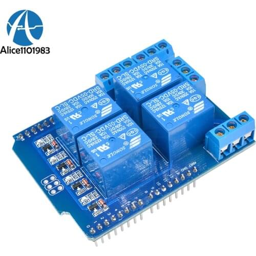 5V 4 4CH CH Channel Relay Swtich Shield V2.0 Expander Expansion Drive Board for Arduino UNO R3 Development Driver Module One