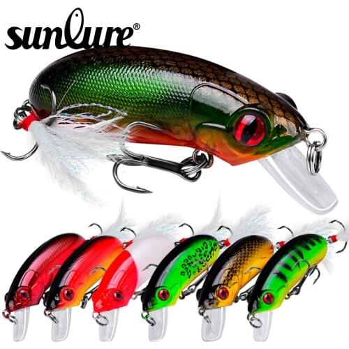 9pc 3D Eye Minnow Sunlure Fishing Lures Hard Lure Fishing 6.2CM/10g Tackle 8# Hook Hard Artificial Bait