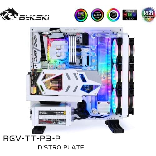 BYKSKI Acrylic Board Water Channel Solution use for ThermalTake/Tt Core P3 for CPU GPU Block / 3PIN RGB / Instead of Reservoir