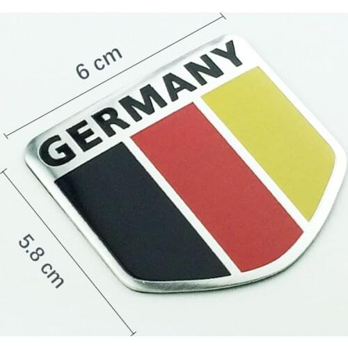 Car sticker aluminum Germany flag shield fender trunk Auto decal for bmw audi vw Mercedes Benz Opel Motorcycle accessories