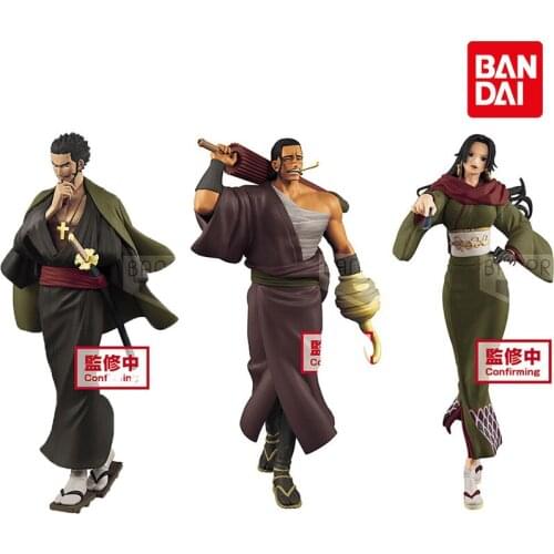 Bandai One Piece Anime Figure TREASURE CRUISE WORLD JOURNEY Vol.3 Series Mihawk Hancock Sir Crocodile Genuine Model Ornaments