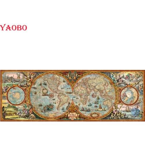 Large Diy Diamond Painting world map Diamond Embroidery sales 5D Full resin Square/round Mosaic diamond Picture home decor
