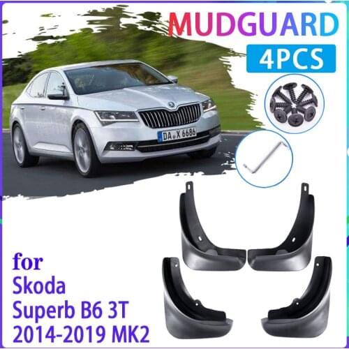 4 PCS Car Mud Flaps for Skoda Superb B6 2 MK2 3T 2014-2019 2015 2017 Mudguard Splash Guards Fender Mudflaps Auto Accessories