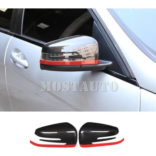 For Benz E Class W212 Coupe W207 C207 Carbon Fiber Style Rearview Mirror Cover 2012-2016 2pcs Car Accessories Interior Car Decor