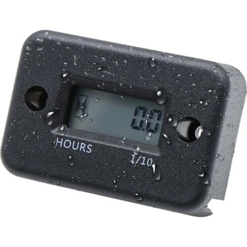 Black Inductive Waterproof Hour Meter Marine ATV Motorcycle Dirt Bike Sk Engine BLACK