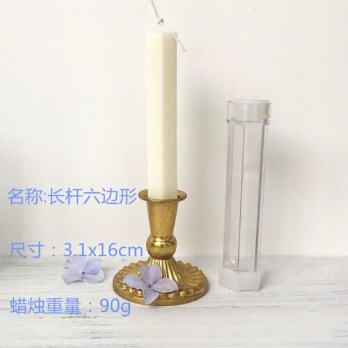 Long pole with six corners Aromatherapy Candle Plaster Mould For home Decoration Silicone Candle Molds Bee wax candle mold