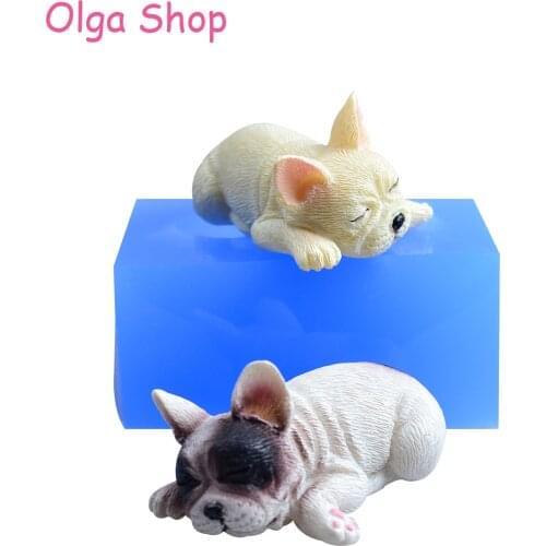 DYL788 63.6mm French Bulldog Silicone Mold - Animal Dog Mold Candy Chocolate Fondant Resin Polymer Clay Soap Key Ring Mould