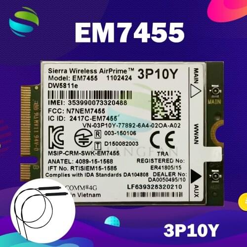 EM7455 DW5811E PN 3P10Y FDD/TDD LTE CAT6 4G Module 4G Card for E7270 E7470 E7370 E5570 E5470