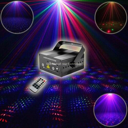 ESHINY Mini 2 Lens RGB Laser Full Stars Sky Patterns Projector House Party Bar DJ Disco Xmas Dance Lighting Light Show N85T104