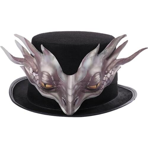 Gothic Steampunk Western Dragon Evil Dragon Warcraft Non-woven Hat Halloween Carnival Day Cosplay Props
