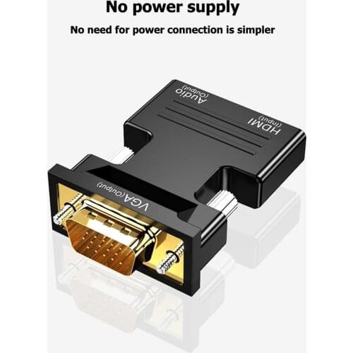 HW2213 HDM To VGA Line With Audio HDMI-compatible Converter 1080P HDMI-compatible to VGA Adapter Plug Play Convenient