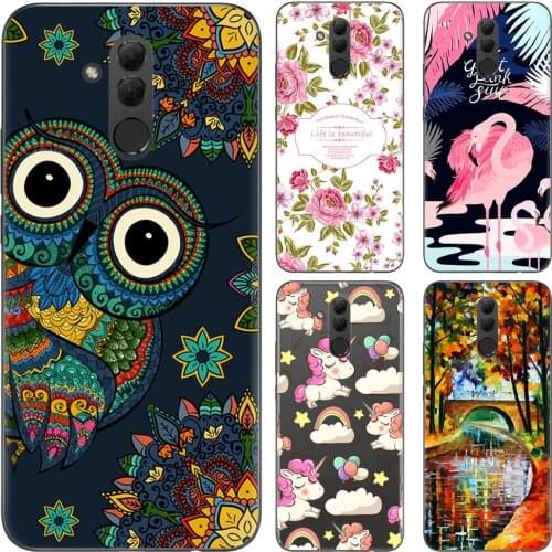 Colorful Pattern Soft Phone Case TPU Silicone Cover For Huawei Mate 20 Lite 6.3 inches Fashion Painted Cover