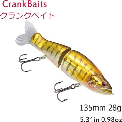 Crankbait 13.5CM 28G 2 Segment Dive Feeder Jointed Bait Tackle Pesca Baits 3D Fish Swimbait Artificial Spinning Tackle Gears