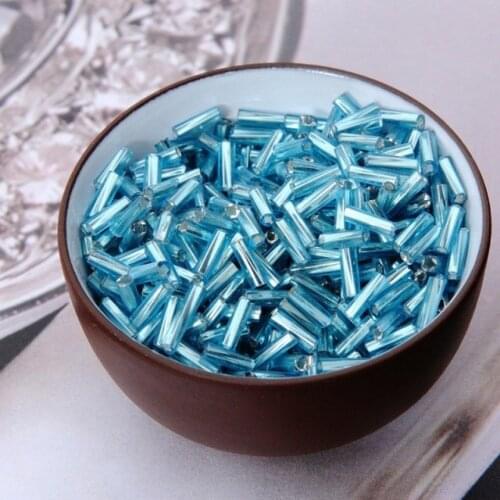 2017 Hot Sale 2*6MM 60G Glass Seed Bugle Beads Spiral Silver Core Czech Jewelry Garment Accessories 13 Colors Available Spangles
