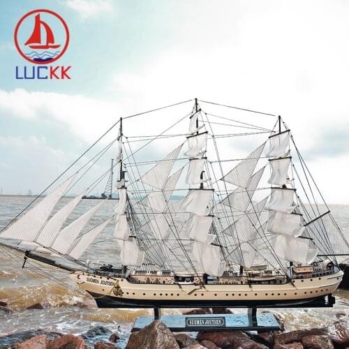 LUCKK 130CM Mediterranean Style Wooden Sailboat White Swan Model Assembling Building Kits Ships Figurine Souvenir Free Shipping