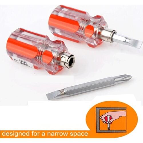 Mini double-headed screwdriver,Repair tools, Phillips(cross), flathead,Specially designed for a narrow space