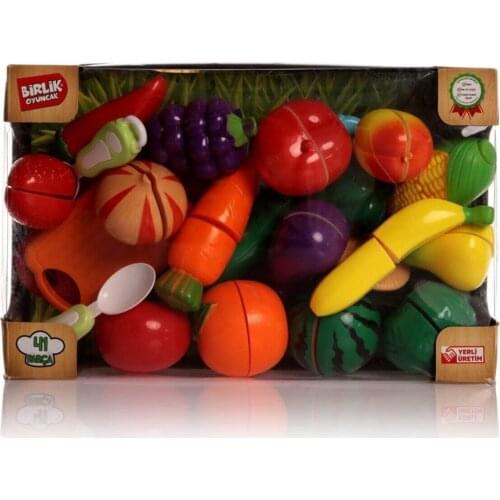 Can Be Cut To 41 piece Fruit Vegetables Green Grocer Set Toy