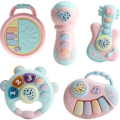 0-3 Years Old Childrens Music Beat Drum Machine Light Projection Puzzle Early Education Wisdom Bell Music Enlightenment Toy