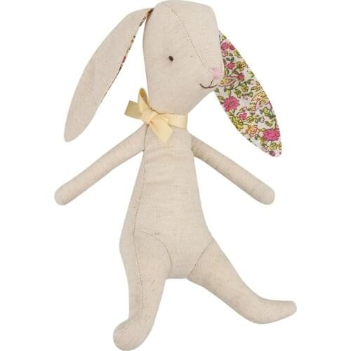 HX5D Handmade Rabbit Doll Animal Stuffed Plush Toy Baby Soothing Sleeping Plush Toy