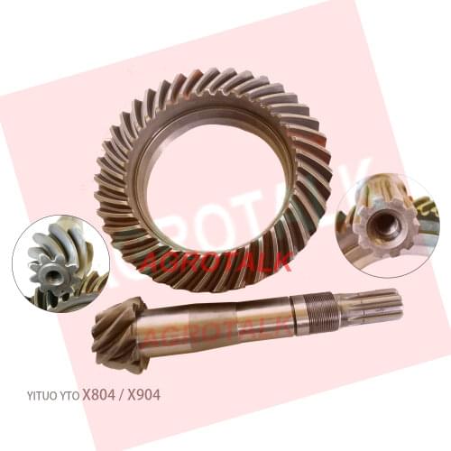 Set of spiral bevel gear with shaft for front axle for YTO X904 tractor, part number: 16/5142023+16/5142024