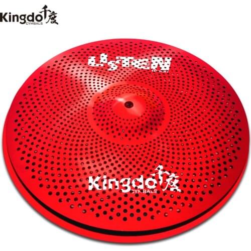 Kingdo red color low volume cymbals set 4pcs 14"+16"+20" for drum set