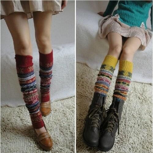 Snow Love Pattern Pile Up Socks Rabbit Wool Thread Beautiful Leg Cover Leg Protection Warm Boots Cover 2020 New Fashion