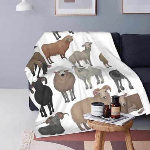 Sheep Llama Blanket Fleece Textile Decor Animal Cute Multi-function Lightweight Throw Blanket for Bed Office Quilt