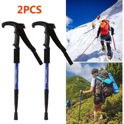 Trekking poles hike walking stick nordic walking cane Aluminum ski camp telescopic baton outdoor hiking poles crutches Ski pole