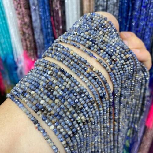 Sapphire Charm Hot Sale New Natural Semi-precious Stone Faceted Loose Beads for Jewelry Making DIY Necklace Bracelet 36cm 3mm