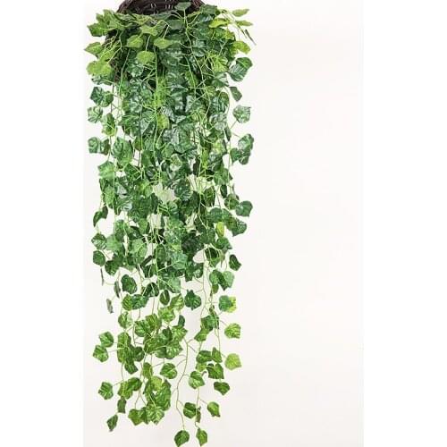 Popular Home Decor Green Plant Ivy Leaf Artificial Flower Plastic Garland Vine Leaves Flower Wall Hanging Plants Wedding Decor