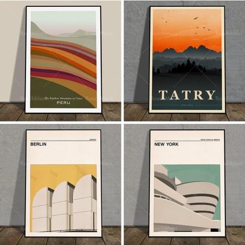 New York Poster, Mid-Century Travel Poster, The Guggenheim Museum, Vintage,Travel Poster